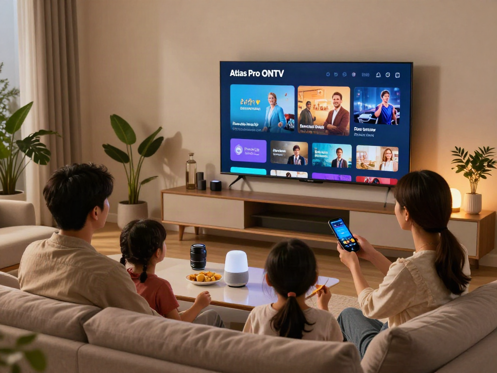 Expérience familiale avec Atlas pro ontv dans un salon moderne